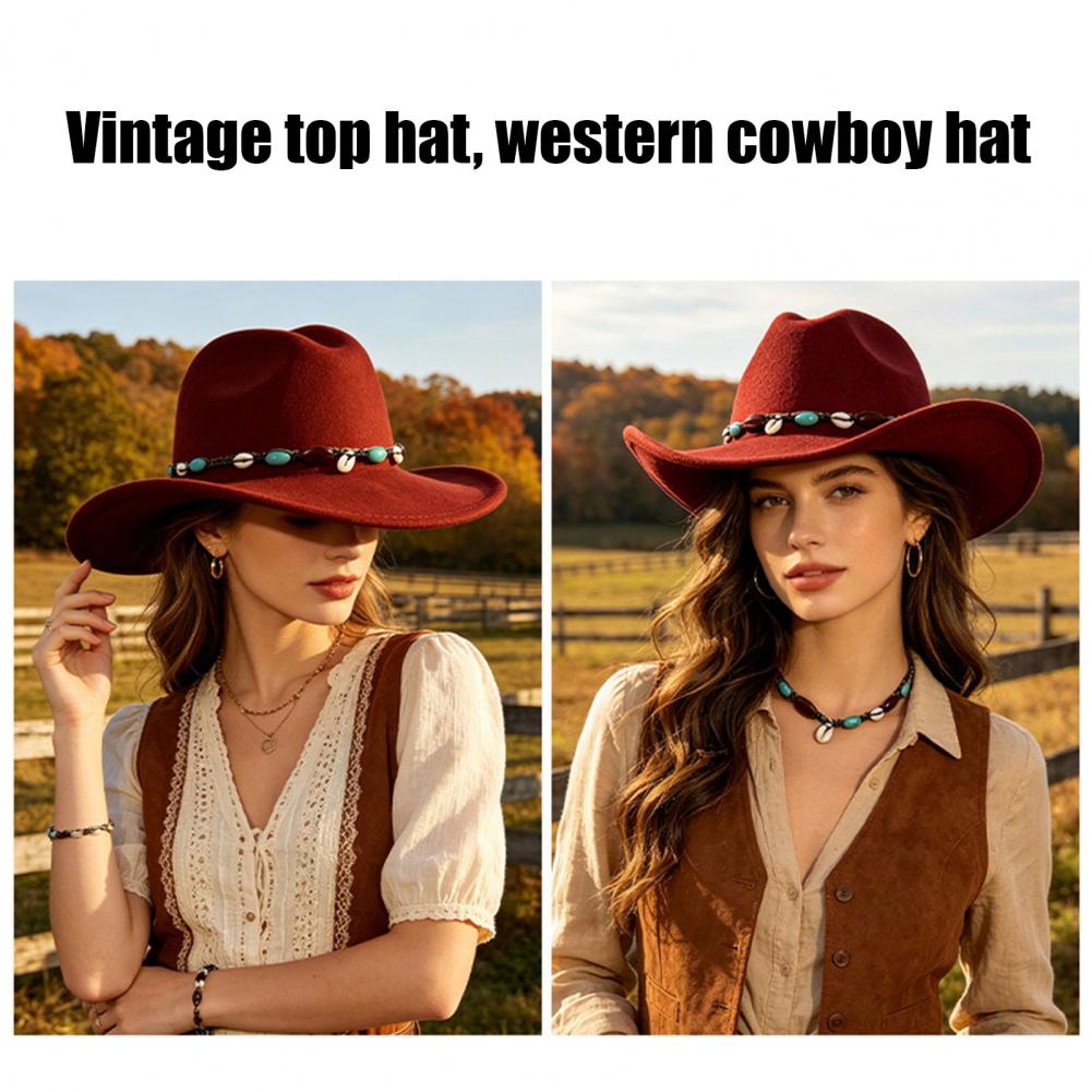 Fedora Hat Wool - Batı Kovboy Tarzı Şapka, Yün Keçe