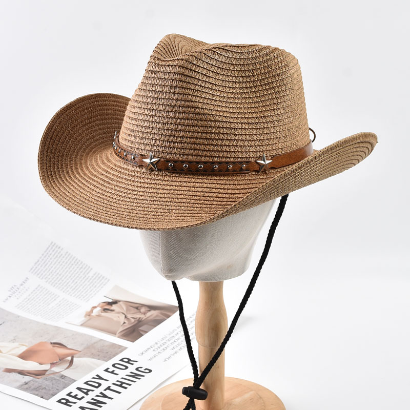 Cowboy Hat Straw - Kadınlar için Hasır Kovboy Şapkası Katlanabilir