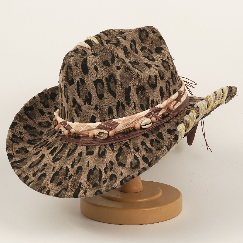 Leopar Desenli Batı Kovboy Şap - Cowboy Hat Straw incelemesi ve fiyatı